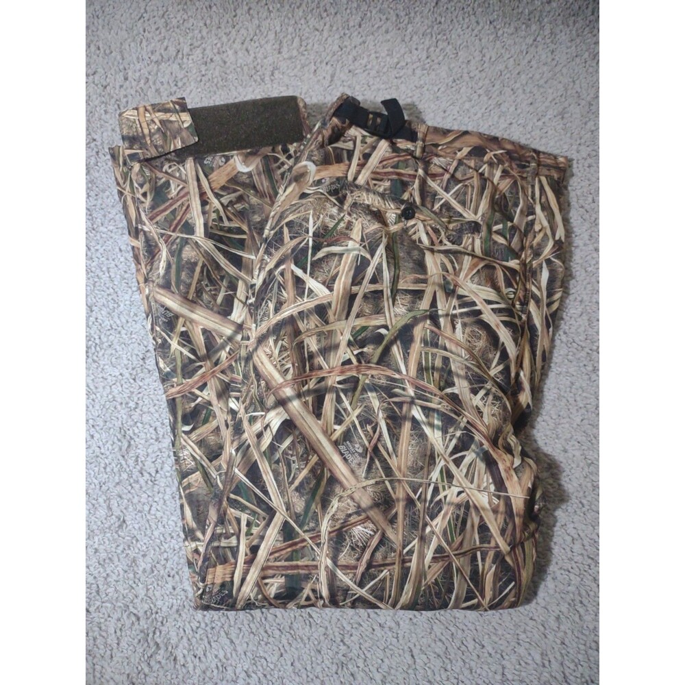 Drake Waterfowl Softshell Camo Pants Mens XL Mossy Oak Grass Blade Fleece Lined